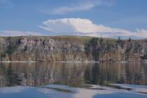 Байкал Острова и берега Малого Моря Слои облаков, страты пород