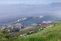 Вид на Порт Байкал в утреннем тумане