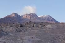 Камчатка Вулкан Шивелуч. Извержение и до него Вечернее кипение