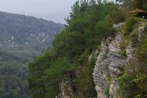 Сочи Орлиные скалы над Агурскии ущельем Сосны на отвесном склоне